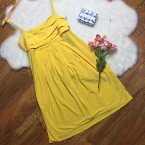 Essentials by ABS yellow pleated spaghetti strap